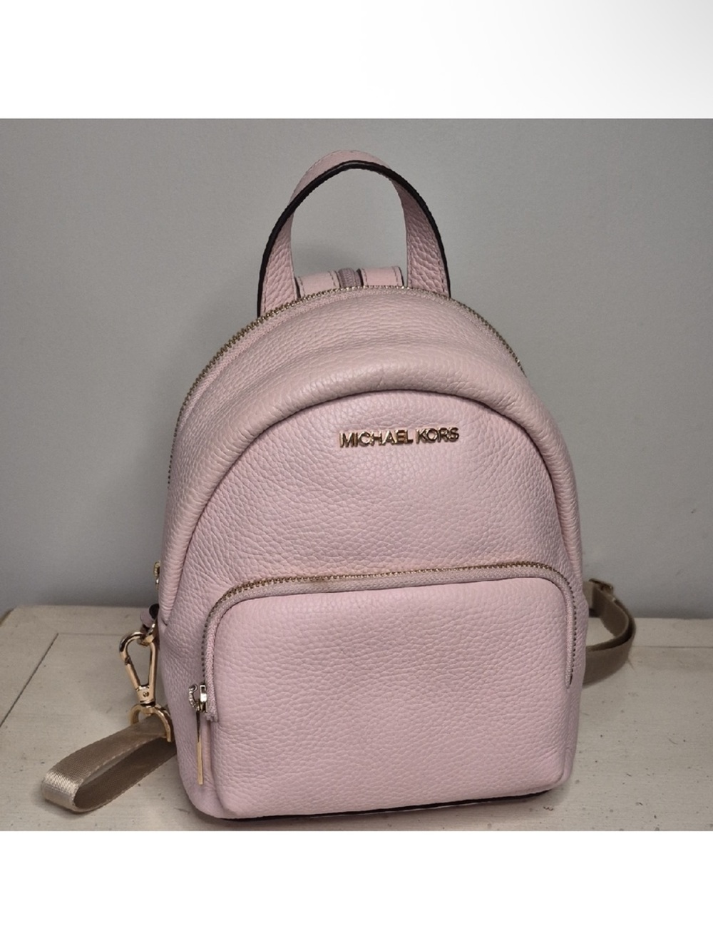Michael Kors Blush Pink Pebbled Leather Mini Backpack